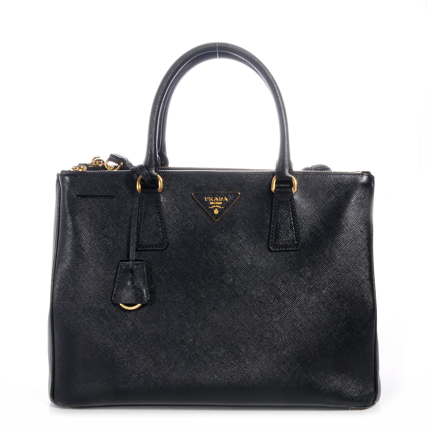Prada Saffiano Lux Medium Double Zip Tote Nero Black 1 of 11