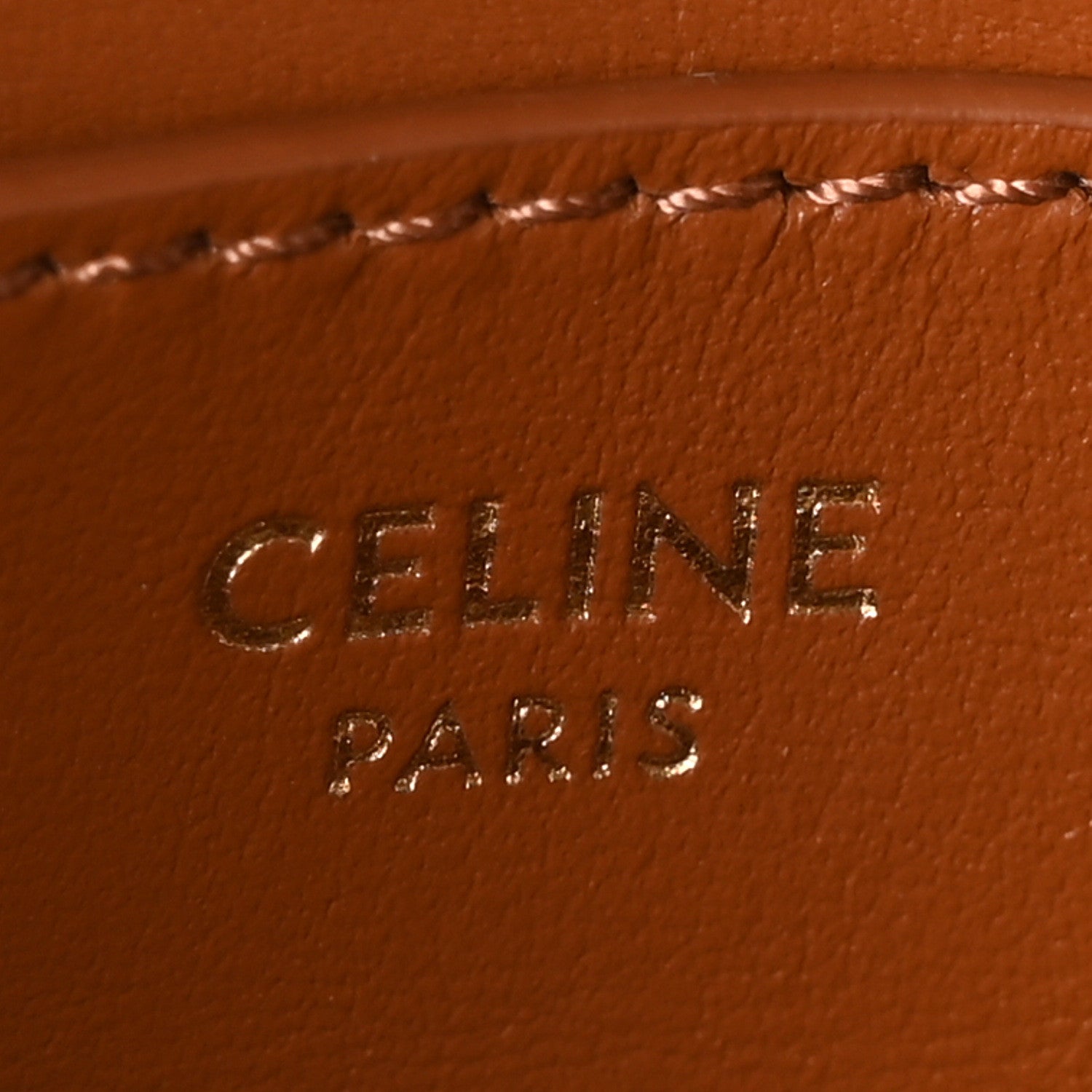 Celine Triomphe Canvas Calfskin Tabou Clutch on Strap Tan 6 of 9
