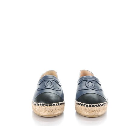 Chanel Lambskin CC Espadrilles 38 Navy Black 2 of 9
