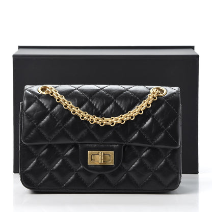 Chanel Aged Calfskin Quilted 2.55 Reissue Mini Flap Black 10 of 10