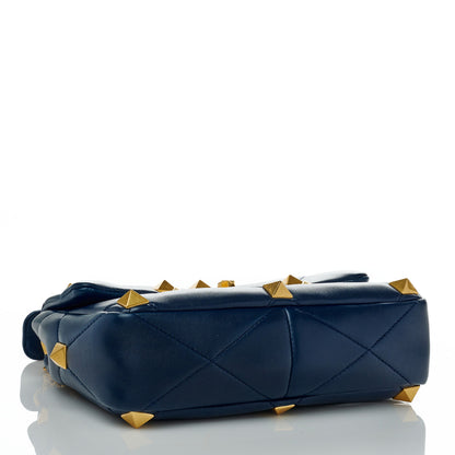 Valentino Garavani Nappa Large Roman Stud Shoulder Bag Marine 3 of 8