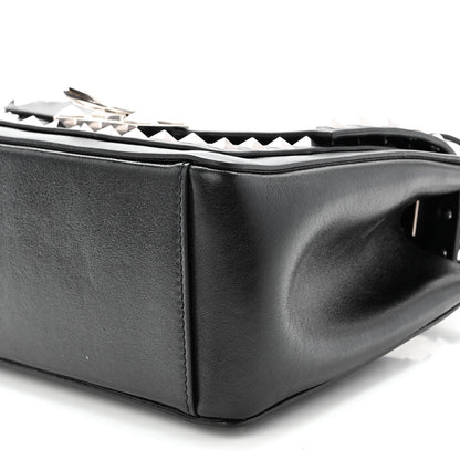 Valentino Garavani Vitello Rockstud Shoulder Flap Bag Black 8 of 8