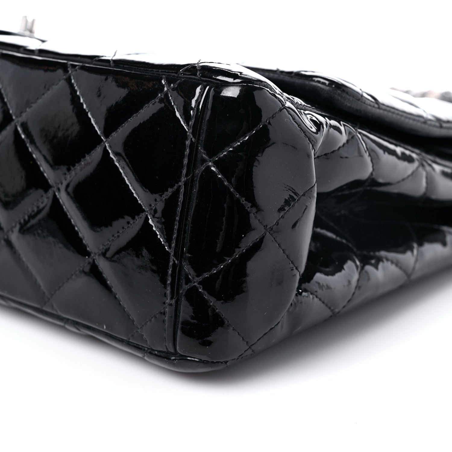 Chanel Patent Quilted Maxi Double Flap Black 9 of 14