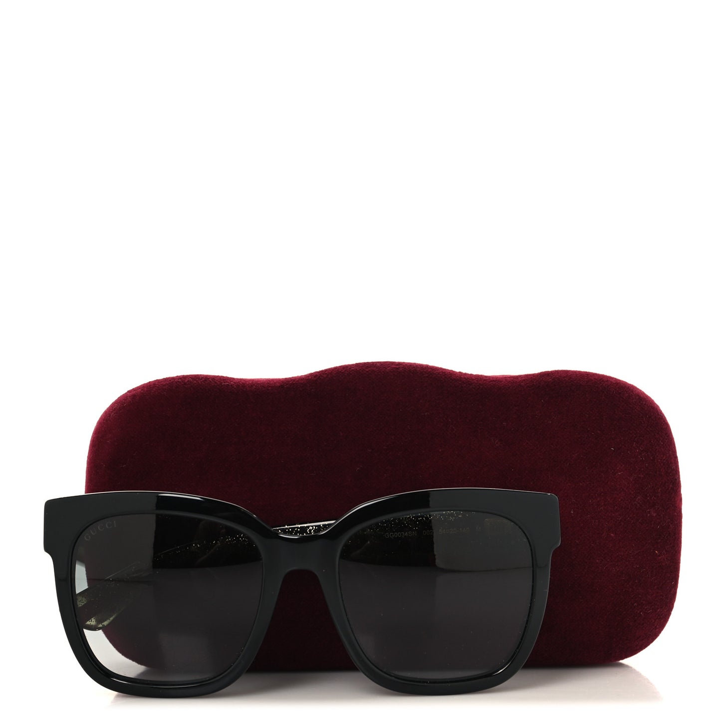 Acetate Square Frame Web Glitter Sunglasses GG0034SN Black Green