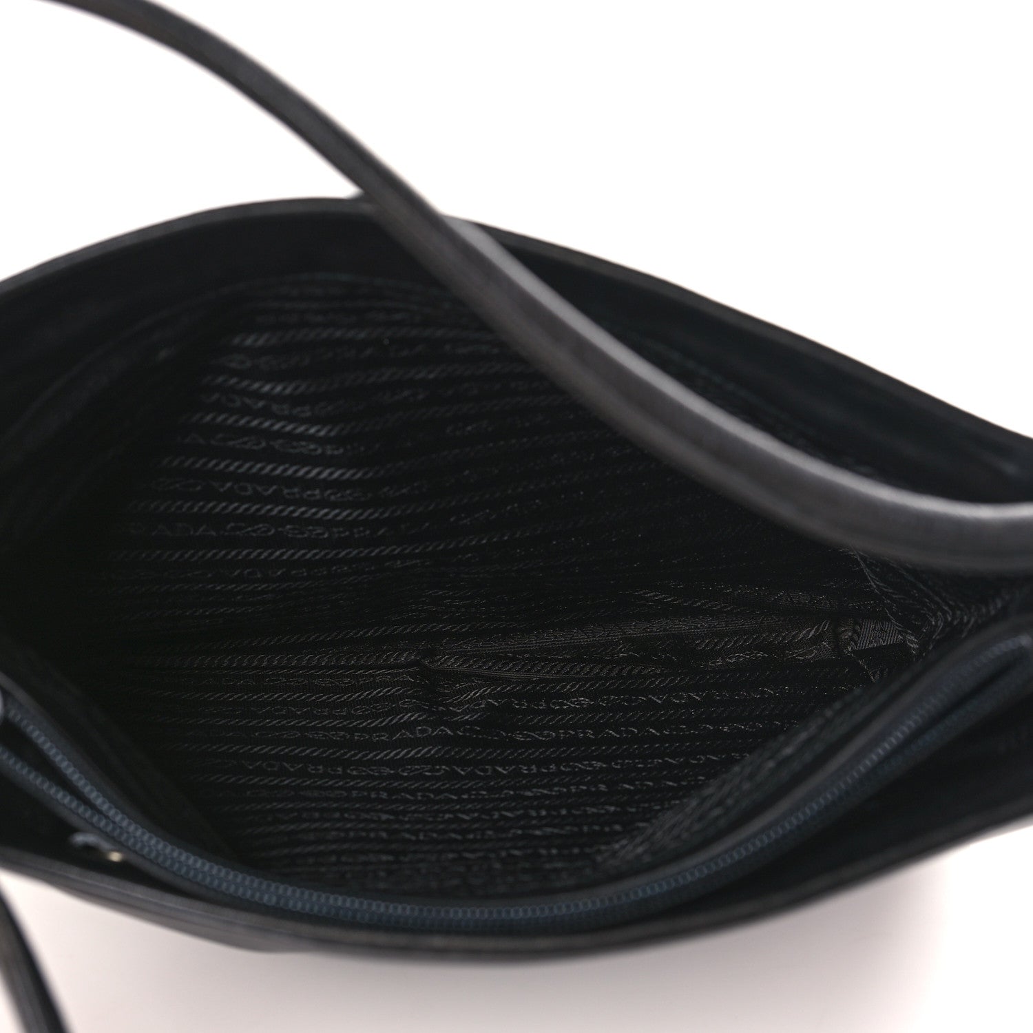 Prada Lambskin Triangle Shoulder Bag Black 4 of 7