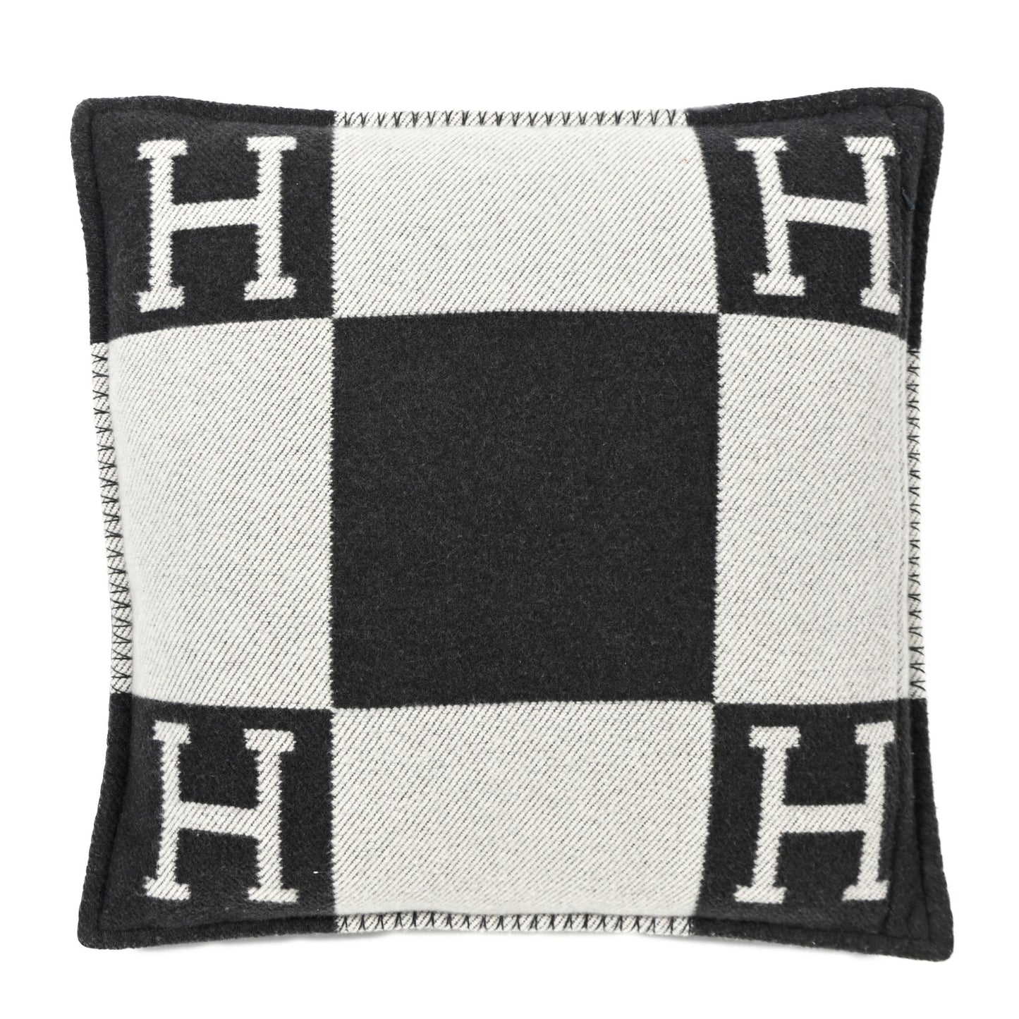 Wool Cashmere Avalon Pillow PM Ecru Gris Fonce