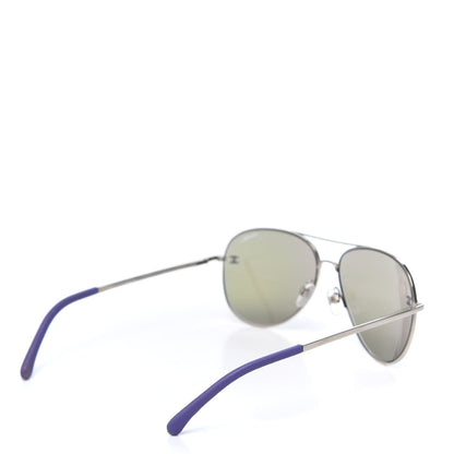 Chanel Polarized CC Aviator Sunglasses 4189-T-Q Purple 4 of 10