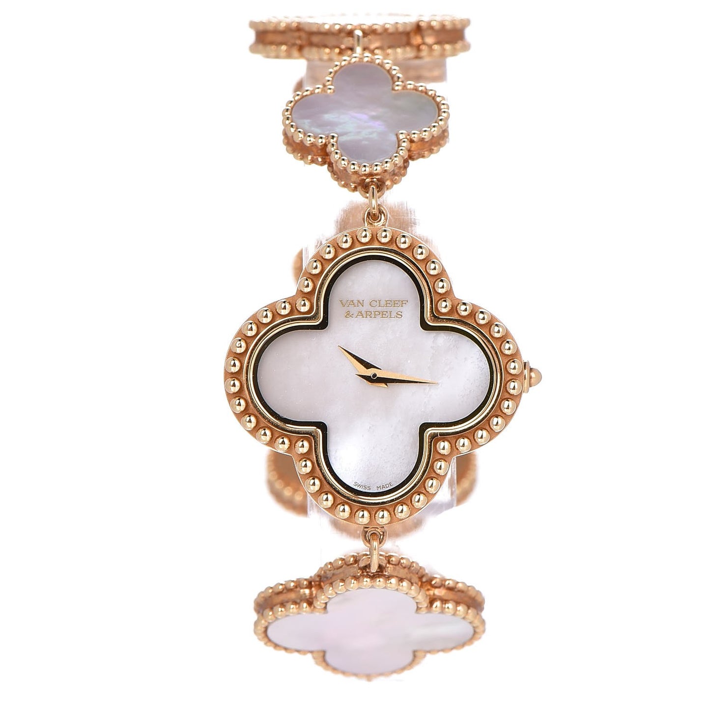 18K Yellow Gold Mother of Pearl 26mm Alhambra Quartz Watch