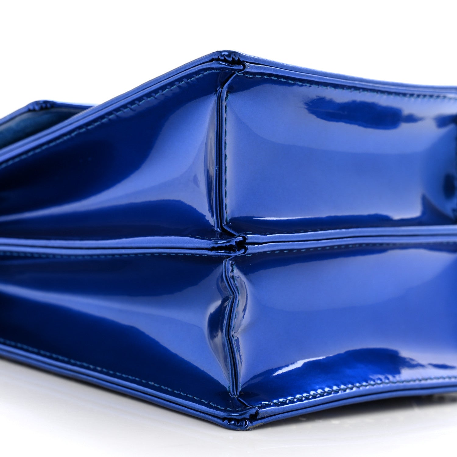 Christian Dior Metallic Calfskin Studded Vertical Diorama Blue 9 of 12