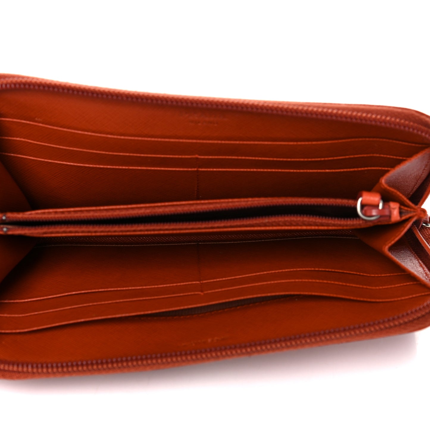 Saffiano Metal Zip Around Wallet Rame
