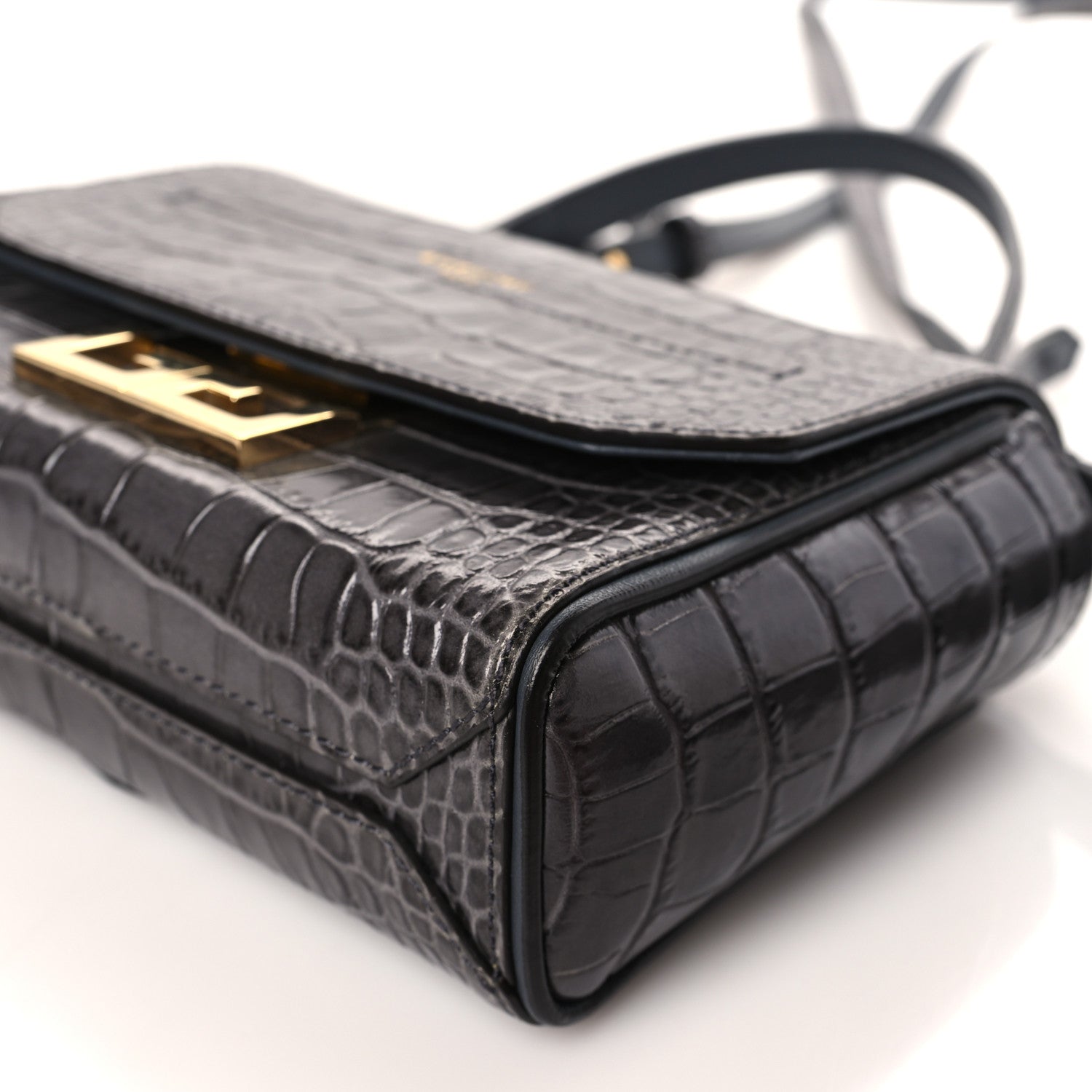 Givenchy Calfskin Crocodile Embossed Mini Eden Top Handle Storm Grey 8 of 8