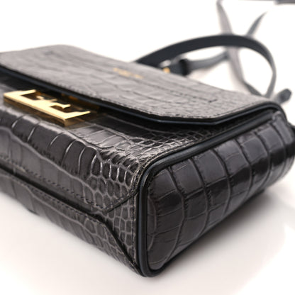 Givenchy Calfskin Crocodile Embossed Mini Eden Top Handle Storm Grey 8 of 8