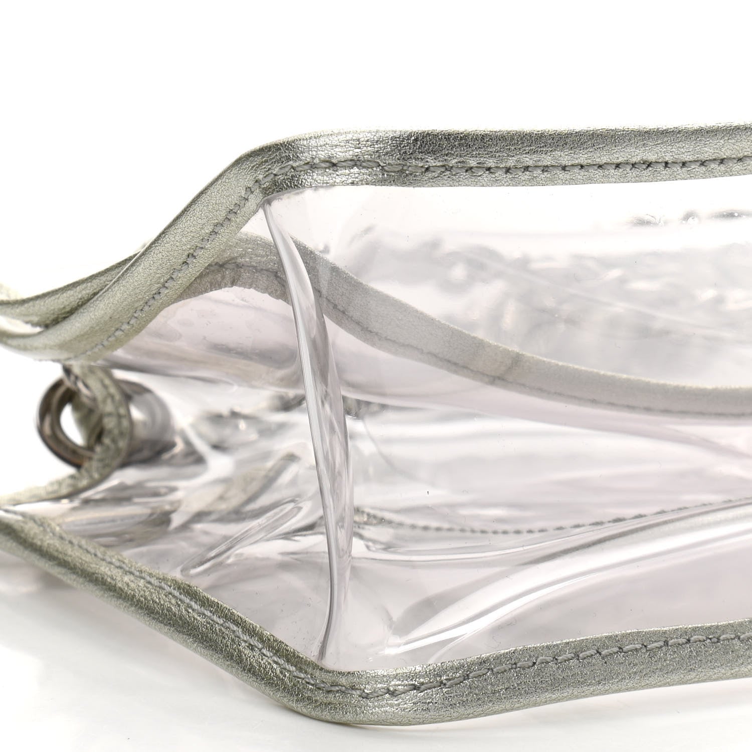 Chanel Metallic Lambskin PVC Medium Naked Flap Transparent Silver 9 of 11