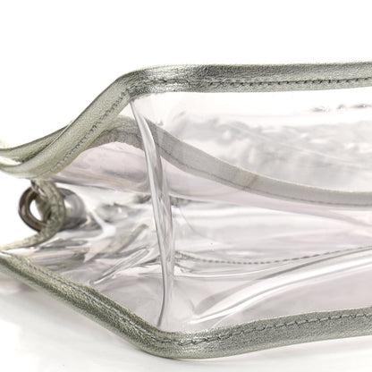 Chanel Metallic Lambskin PVC Medium Naked Flap Transparent Silver 9 of 11