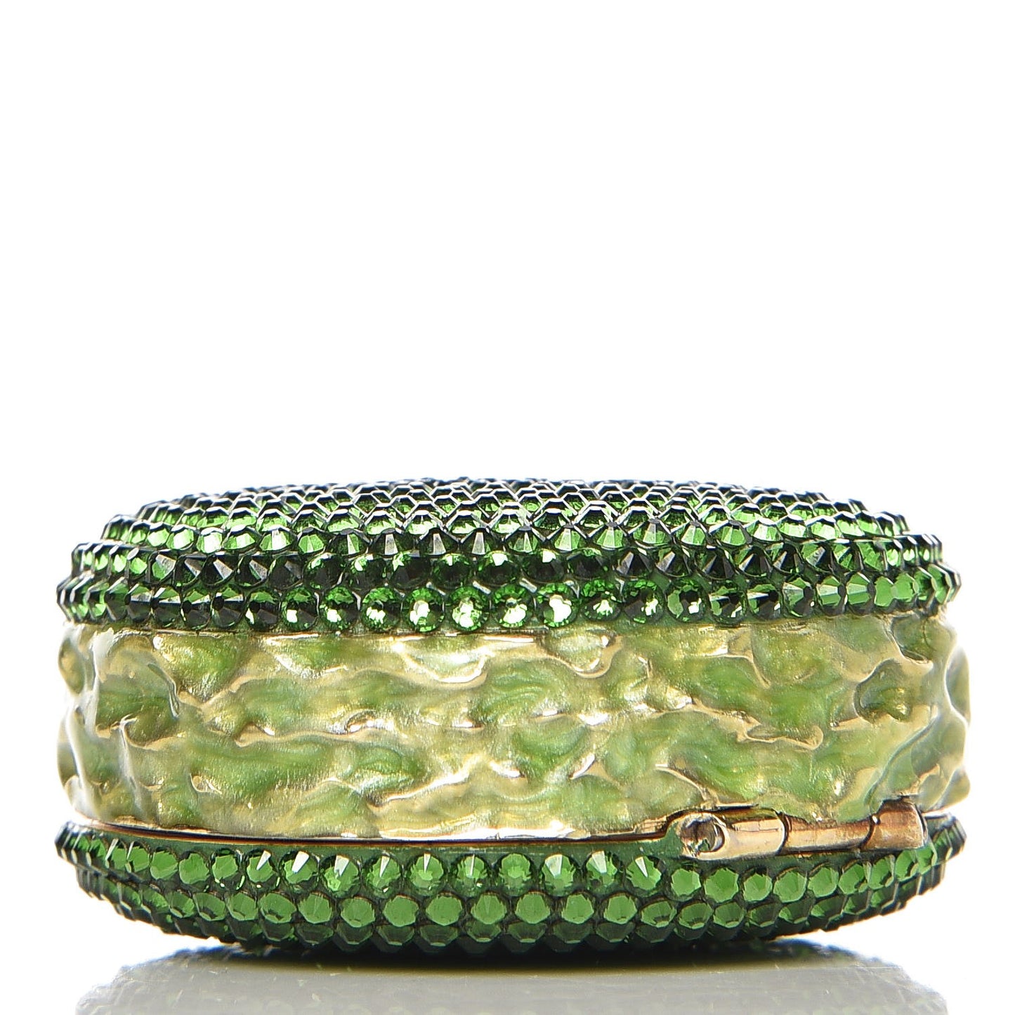 Crystal French Macarons Minaudiere Pill Box Fern Green