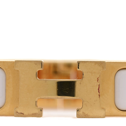 Hermes Enamel Narrow Clic Clac H Bracelet PM White 5 of 6
