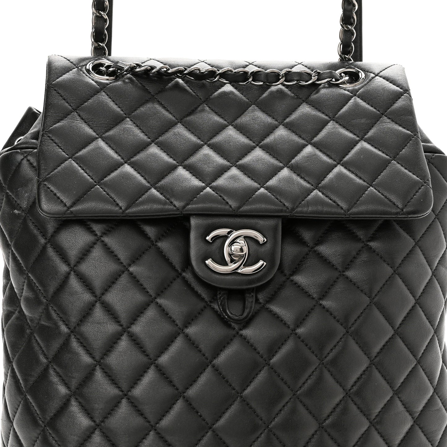 Lambskin Quilted Large Urban Spirit Backpack Black