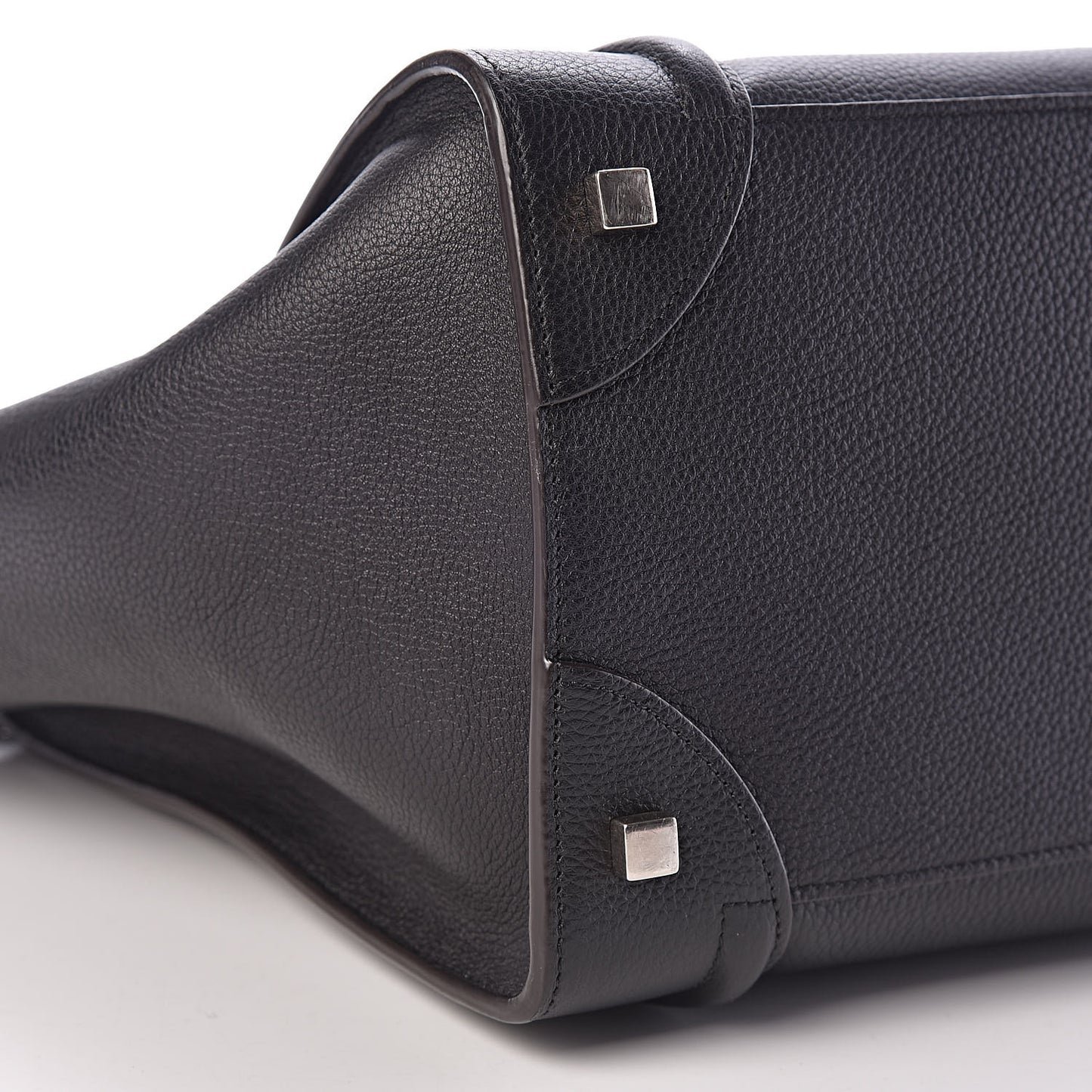 Drummed Calfskin Mini Luggage Black