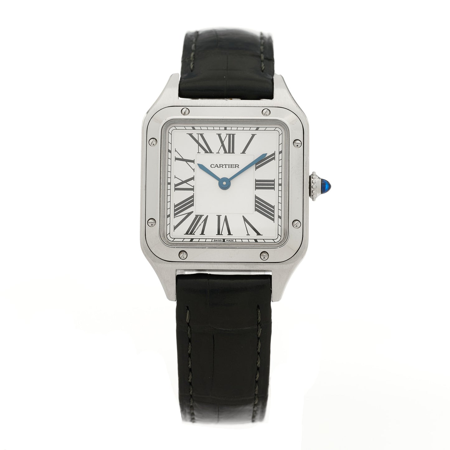 Stainless Steel Alligator 27.5mm Santos Dumont Quartz Watch