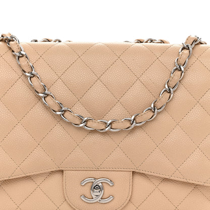Chanel Caviar Quilted Jumbo Single Flap Beige Clair 8 of 16