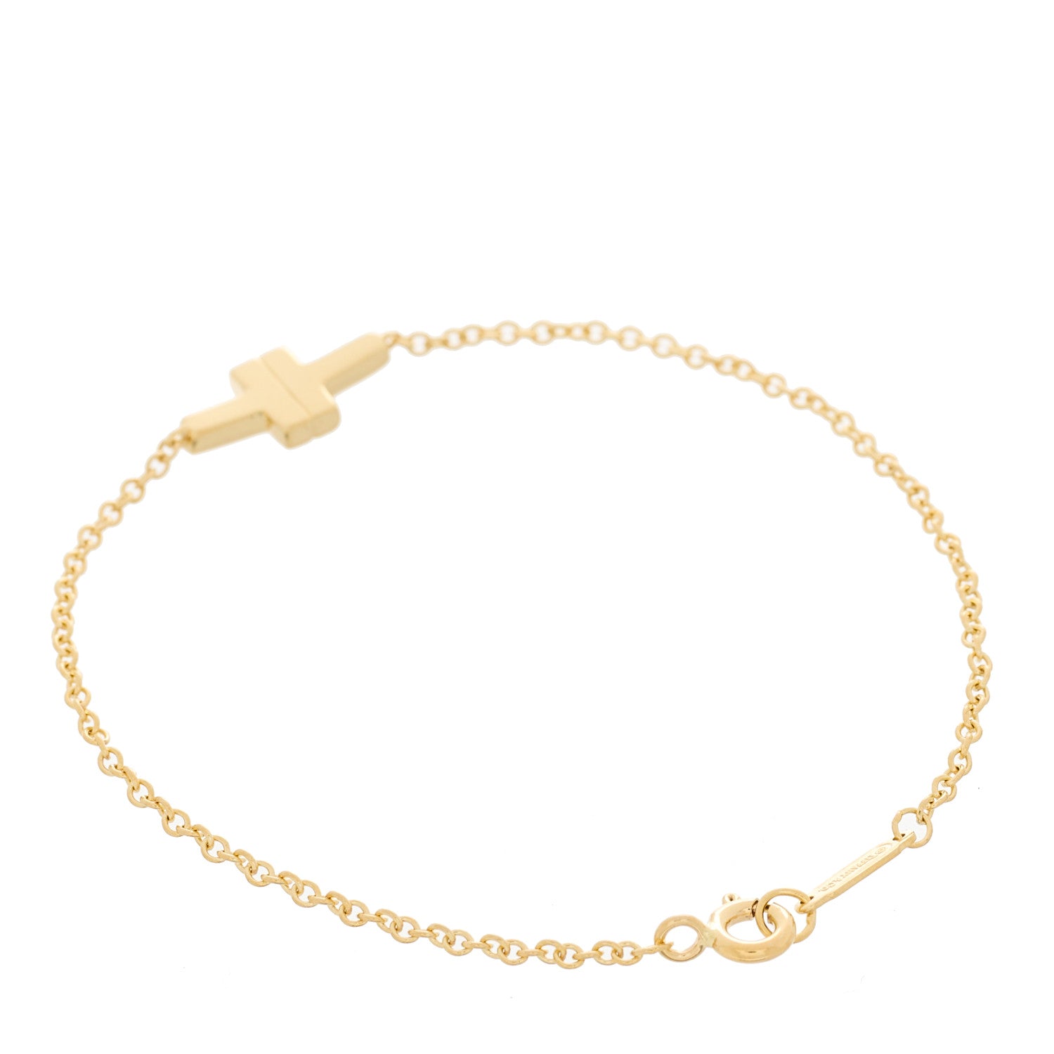 Tiffany 18K Yellow Gold T Single Chain Bracelet 2 of 4