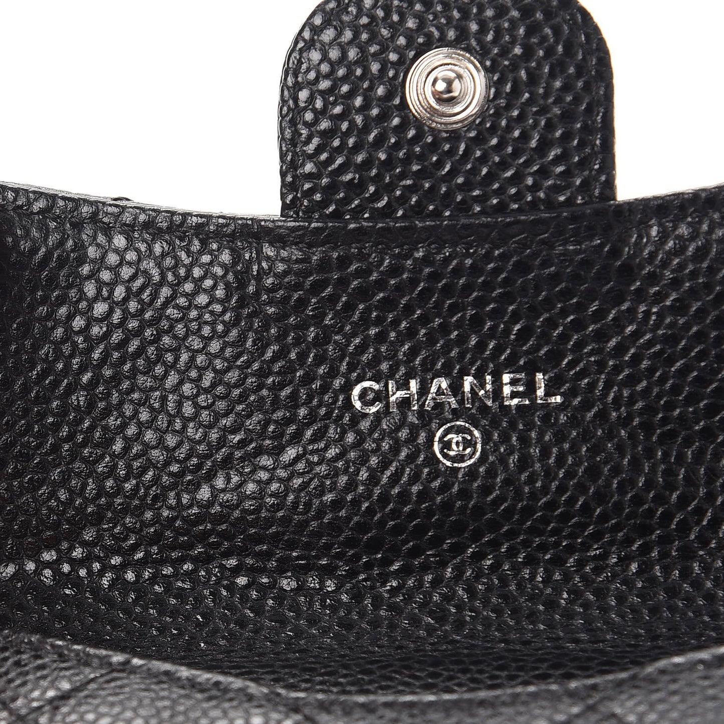 Caviar Quilted Coin Purse Black