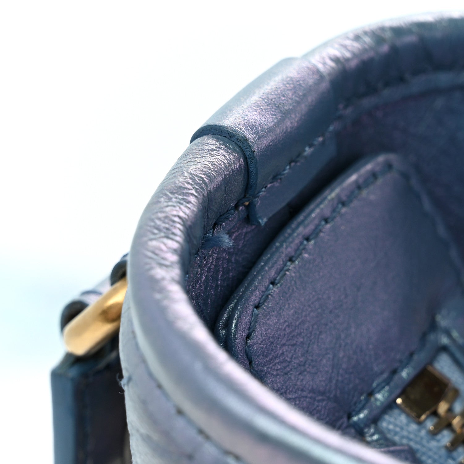 Chanel Iridescent Aged Calfskin Quilted Medium Gabrielle Hobo Blue 12 of 14