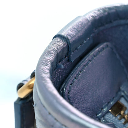 Chanel Iridescent Aged Calfskin Quilted Medium Gabrielle Hobo Blue 12 of 14