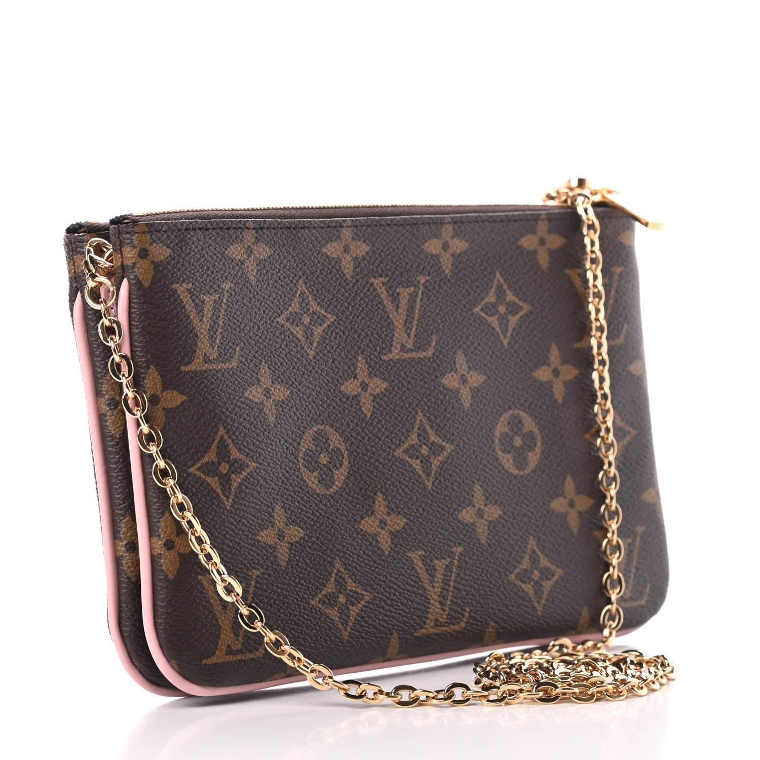 Louis Vuitton Monogram 2020 Christmas Animation Big Wheel Double Zip Pochette Rose Ballerine 3 of 12
