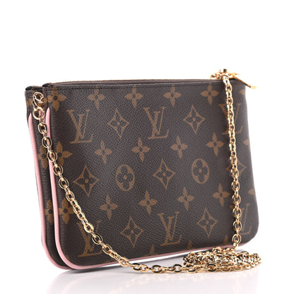 Louis Vuitton Monogram 2020 Christmas Animation Big Wheel Double Zip Pochette Rose Ballerine 3 of 12