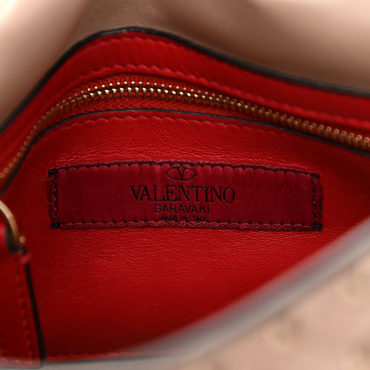 Valentino Garavani Lambskin Medium Rockstud Spike Shoulder Bag Poudre 6 of 13