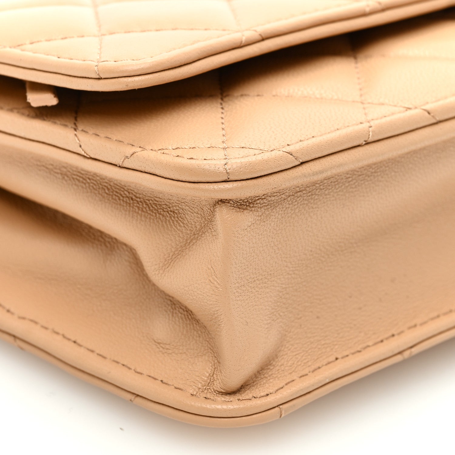 Chanel Lambskin Quilted CC Pearl Crush Wallet on Chain WOC Beige 9 of 11