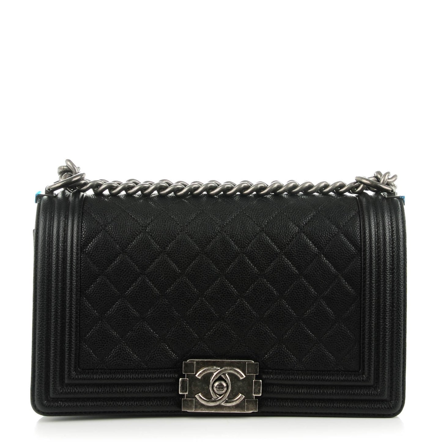Caviar Quilted Medium Boy Flap Black