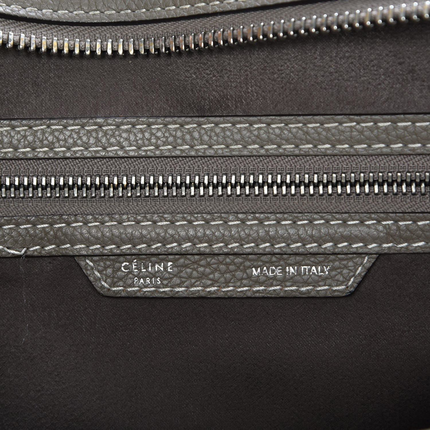 Celine Drummed Calfskin Mini Luggage Souris 6 of 10