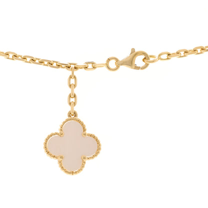 Van Cleef & Arpels 18K Yellow Gold Mother of Pearl Onyx 6 Motifs Magic Alhambra Necklace 4 of 5