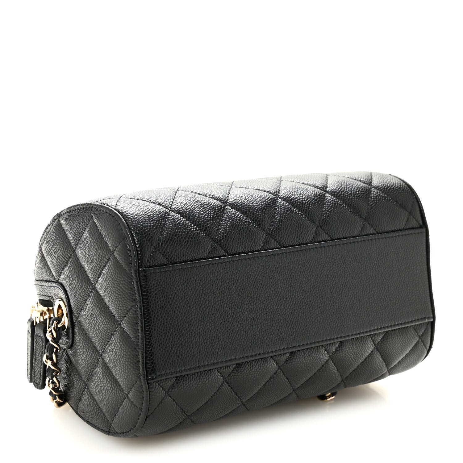 Chanel Caviar Quilted Barrel Clutch With Chain Black 4 of 11