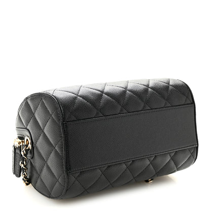 Chanel Caviar Quilted Barrel Clutch With Chain Black 4 of 11