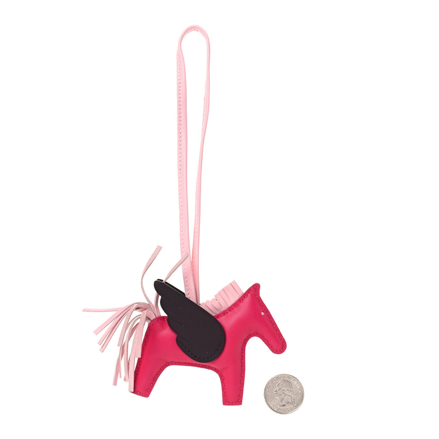 Hermes Milo Lambskin Grigri Rodeo Pegase Horse Bag Charm PM Framboise Rose Sakura Rouge Sellier 2 of 4