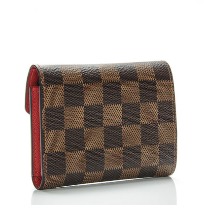 Louis Vuitton Damier Ebene Victorine Wallet Red 3 of 6