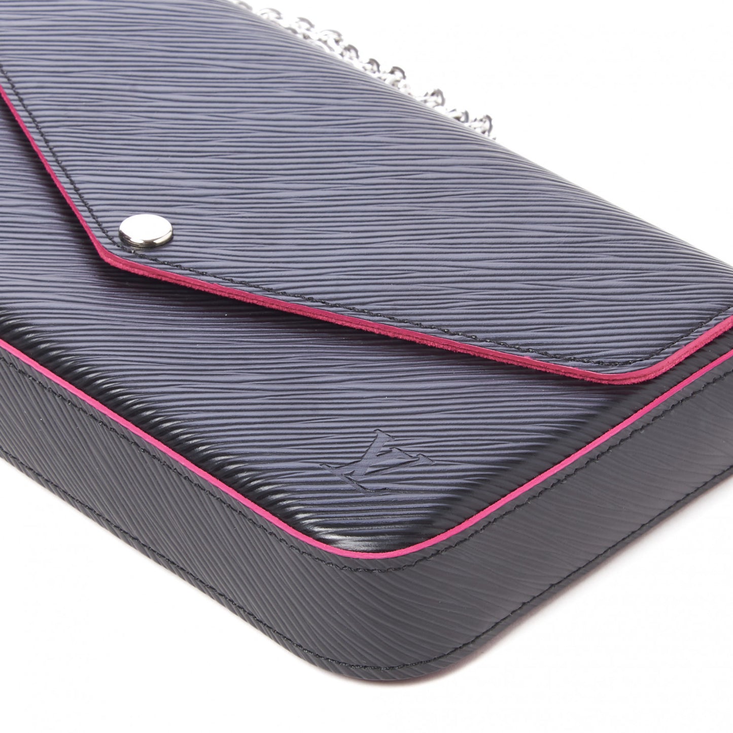 Epi Pochette Felicie Black Hot Pink