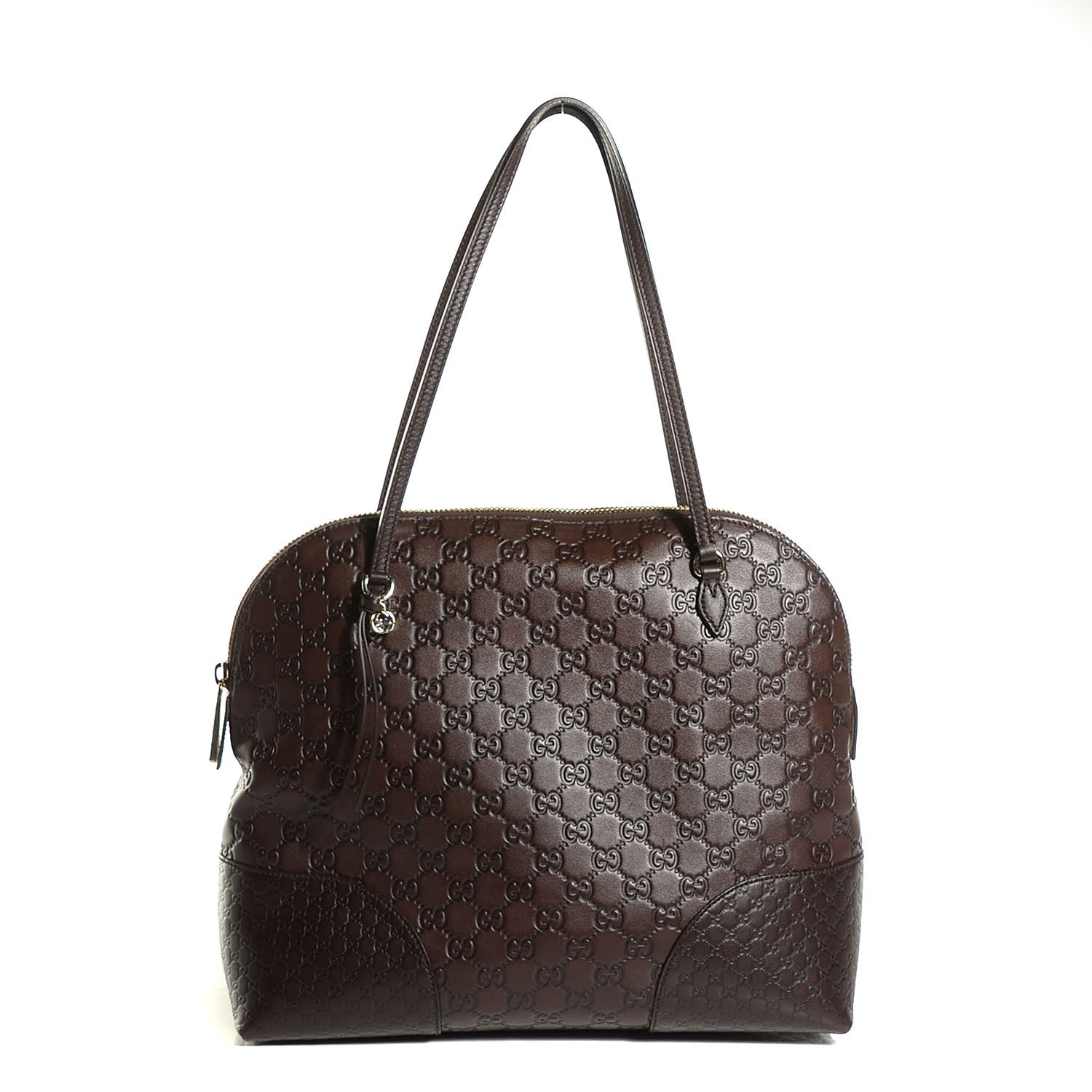 Gucci Guccissima Medium Bree Shoulder Bag Chocolate 1 of 9