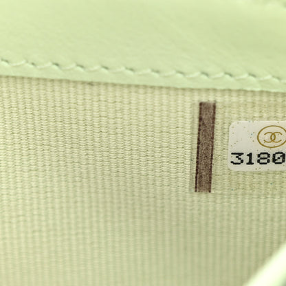 Chanel Caviar Quilted Large Gusset Flap Wallet Light Green 8 of 9