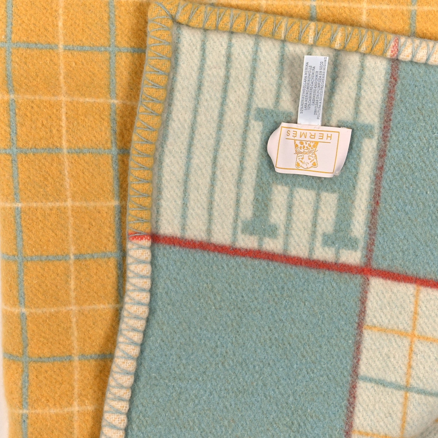Hermes Wool Cashmere Avalon Passe-Passe Blanket Miel 3 of 3