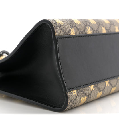 Gucci GG Supreme Monogram Bees Small Padlock Tote Beige Oro Black 9 of 10