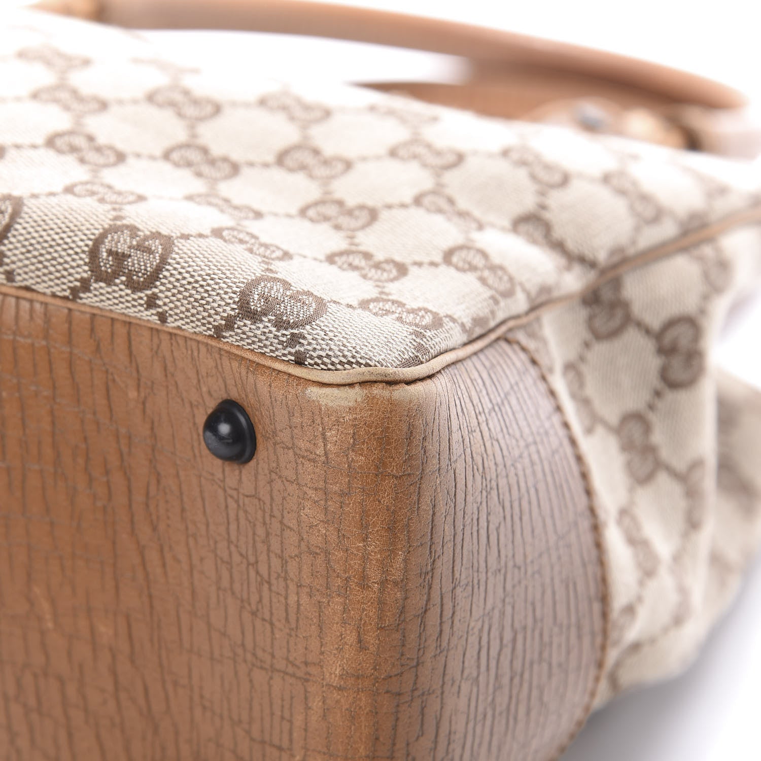 Gucci Monogram Small Bamboo Tote Brown 10 of 19