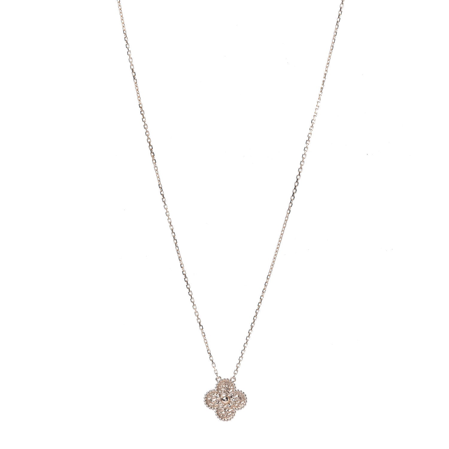 Van Cleef & Arpels 18K Rose Gold Vintage Alhambra Pendant Necklace 1 of 7