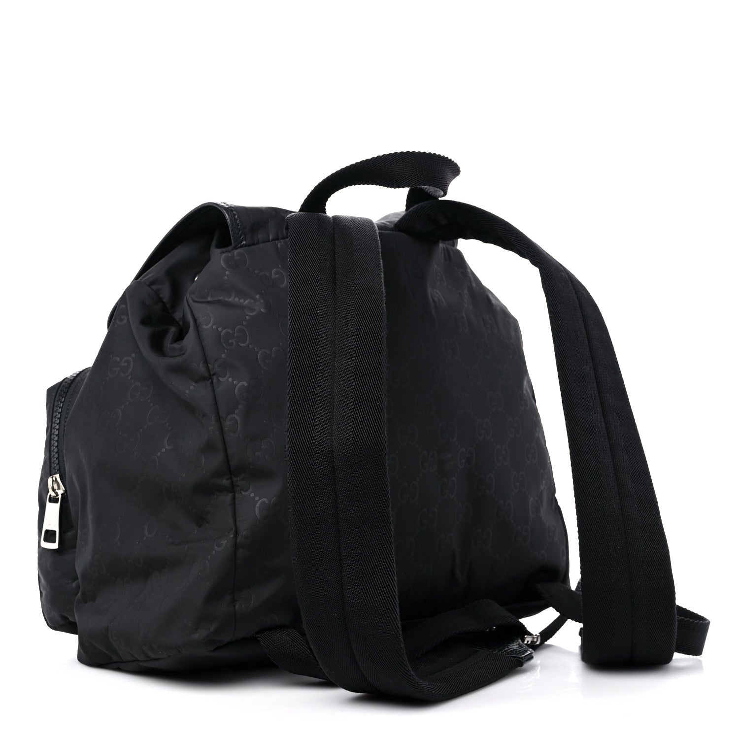 Gucci Nylon Monogram Medium Light Single Buckle Backpack Black 3 of 10