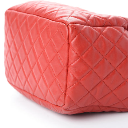 Chanel Lambskin Quilted Small CC Chain Drawstring Bucket Bag Red 8 of 10