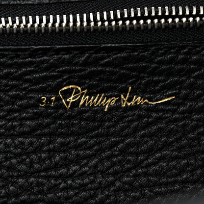 3.1 Phillip Lim Textured Calfskin Denim Medium Pashli Satchel Black 8 of 12