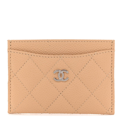 Chanel Caviar Quilted Card Holder Beige 1 of 9
